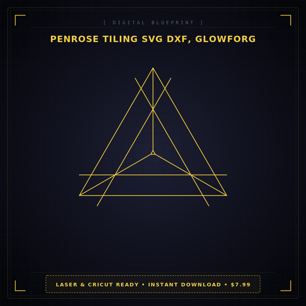 Penrose Impossible Triangle SVG Optical Illusion | Laser Coaster | Glowforge File