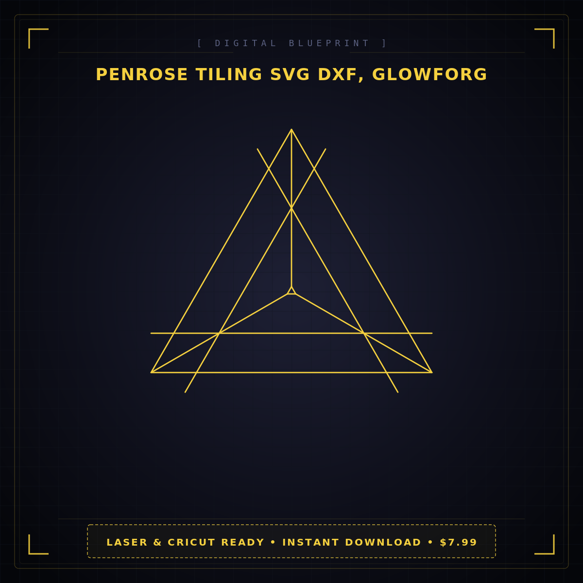 Penrose Impossible Triangle SVG Optical Illusion | Laser Coaster | Glowforge File