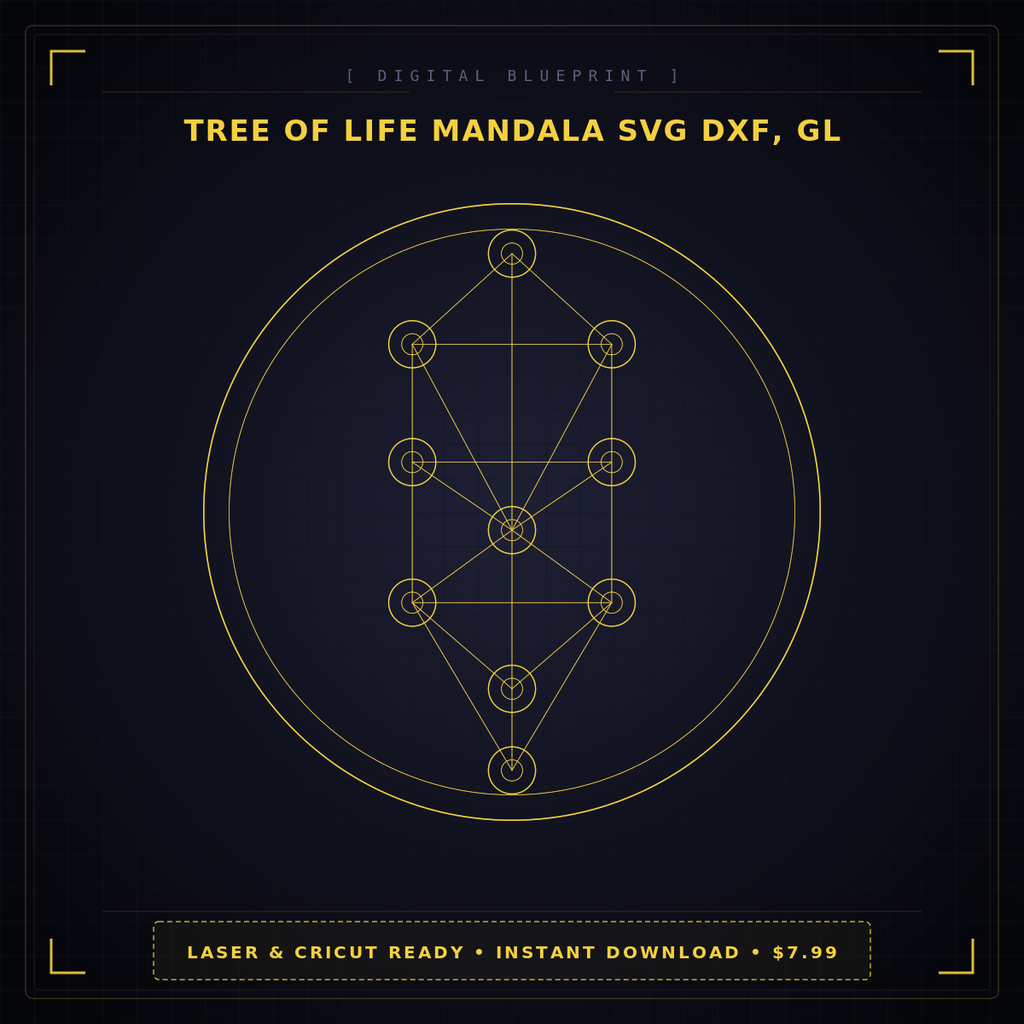 Tree of Life Mandala SVG DXF, Glowforge Cricut xTool Laser Cut, Spiritual Wood Art