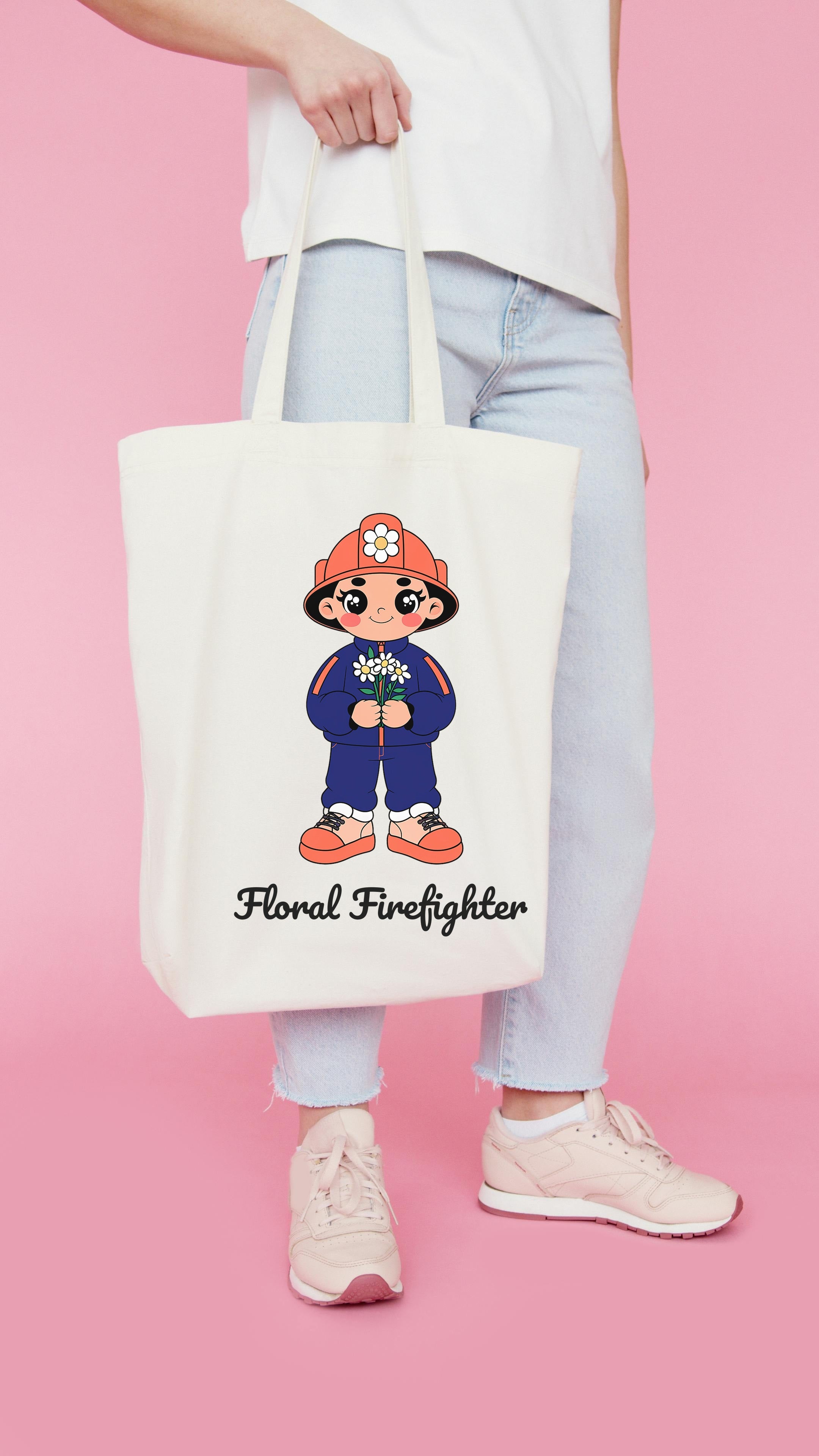Floral Firefighter SVG PNG - Cricut Cut File, Funny Flower Fireman Design for Crafting