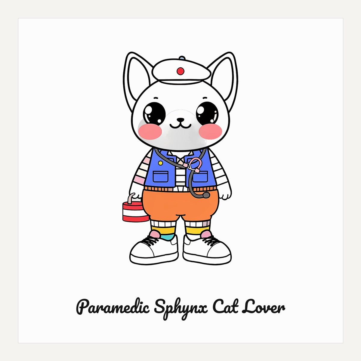 Paramedic Sphynx Cat Lover SVG PNG Cricut Cut File, Funny Sphynx Cat Paramedic Digital Download for Shirts Mugs