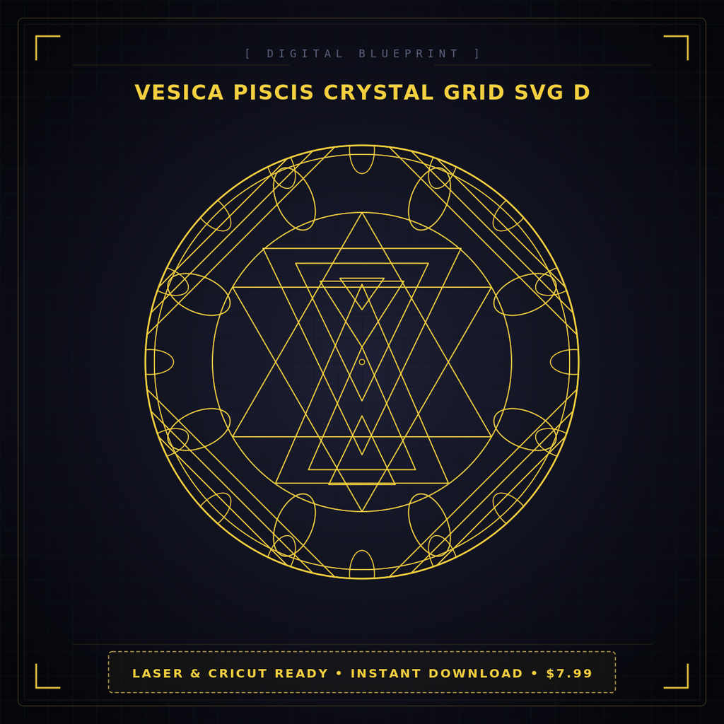 Vesica Piscis Sacred Geometry SVG Pendant | Glowforge Laser File | Instant Download