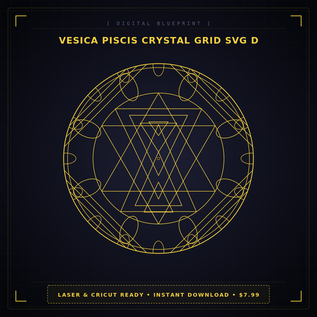 Vesica Piscis Sacred Geometry SVG Pendant | Glowforge Laser File | Instant Download