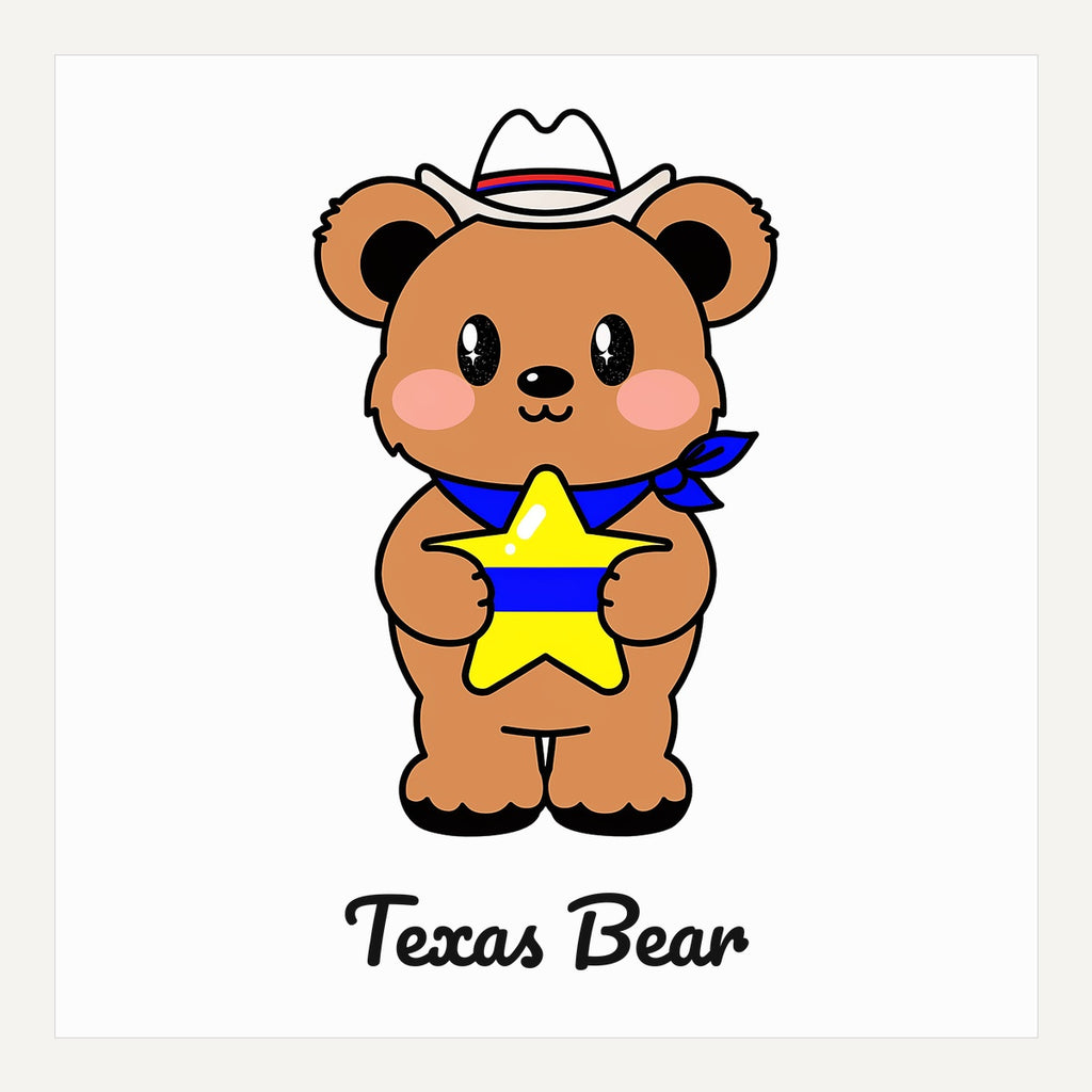 Texas Bear SVG PNG - Funny Cowboy Bear Digital Download for Cricut, Silhouette, Craft Projects, Bold Cartoon Design