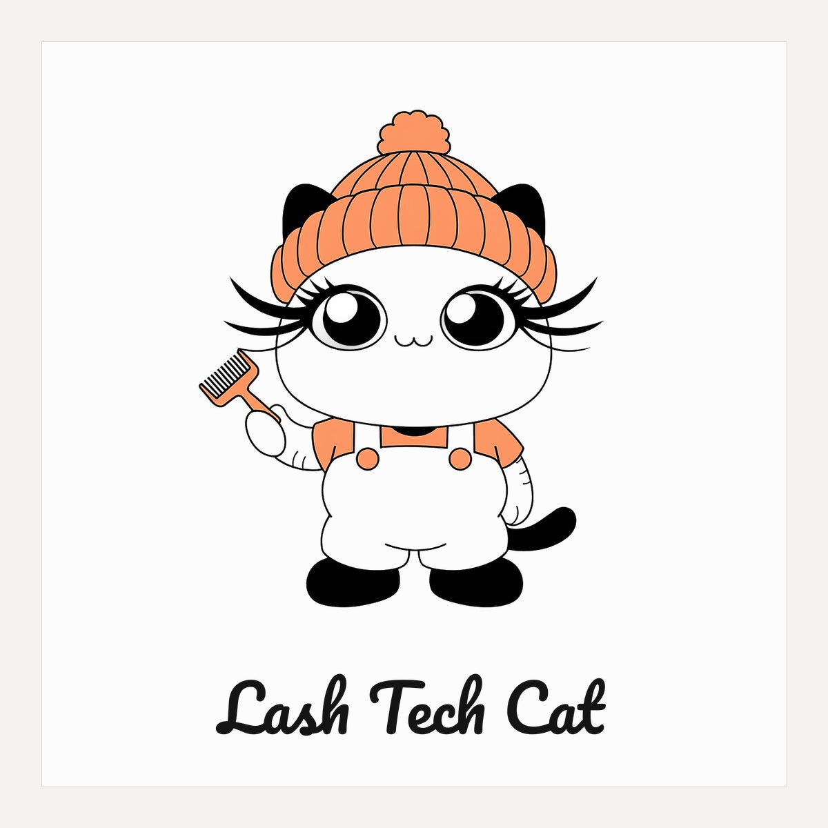 Lash Tech Cat SVG PNG – Cute Lash Artist Cat Cut File for Cricut, Silhouette, Cozy Cartoon Design