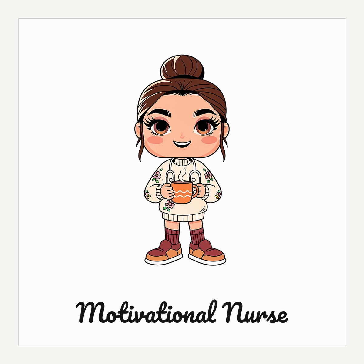 Motivational Nurse SVG PNG Clipart Cozy Cute Nurse Cricut Cut File Instant Digital Download for Tshirts Mugs