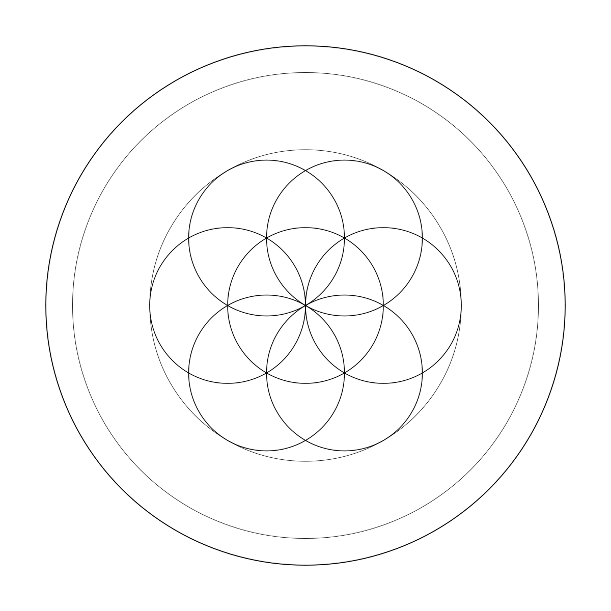Seed of Life Mandala SVG DXF, Glowforge Cricut Laser Cut File, Spiritual Decor