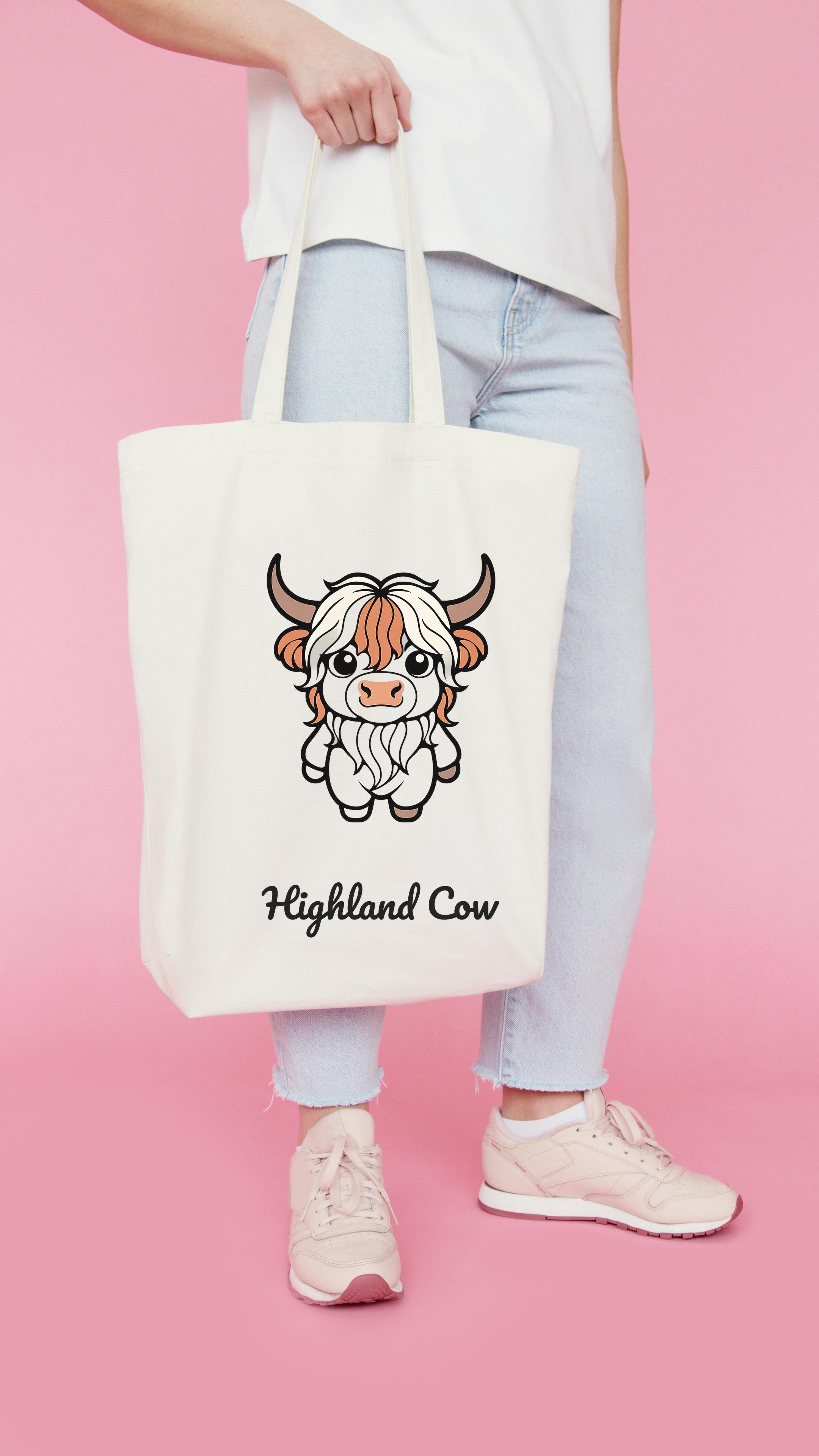 Highland Cow SVG PNG Cozy Minimalist Floral Crown Cricut Cut File Digital Download for Tumbler Mug Shirt