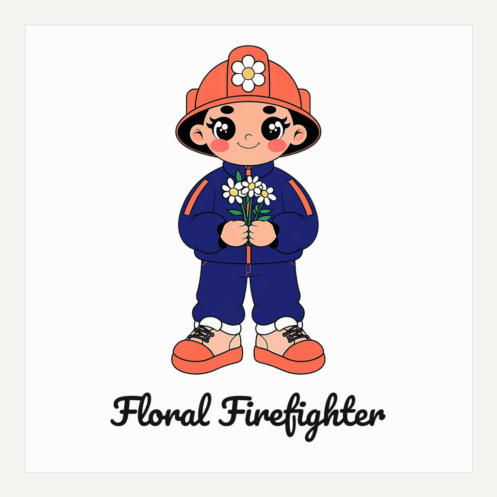 Floral Firefighter SVG PNG - Cricut Cut File, Funny Flower Fireman Design for Crafting