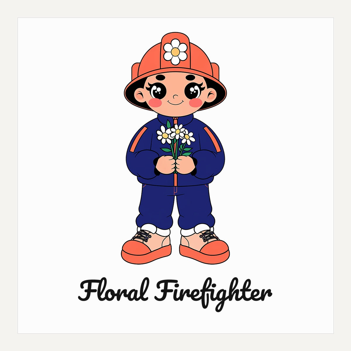 Floral Firefighter SVG PNG - Cricut Cut File, Funny Flower Fireman Design for Crafting